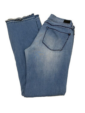 Denim Blvd Los Angeles Womens Jeans 30 x 31 Lightwash Boot Cut Festival Raw Hem